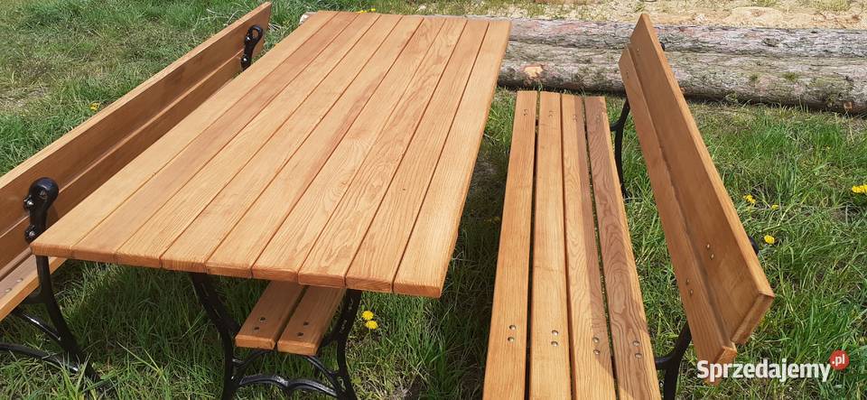 Jesionowe meble ogrodowe nogi żeliwne inny kolor Meble ogrodowe lubelskie Lublin