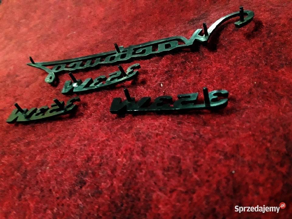 Wartburg emblematy napisy znaczki plastik czarne Piotrków Trybunalski