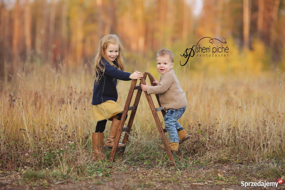 Drewniana drabinka foto rekwizyt do sesji Milicz