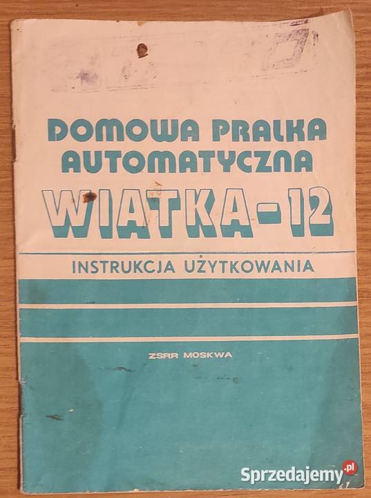 Instrukcja użytkownika pralki Wiatka12 ZSRR mazowieckie Warszawa sprzedam