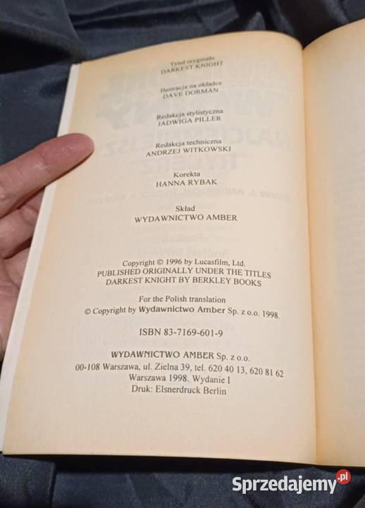 Gwiezdne wojny Najciemniejszy rycerz Kevin J Poznań