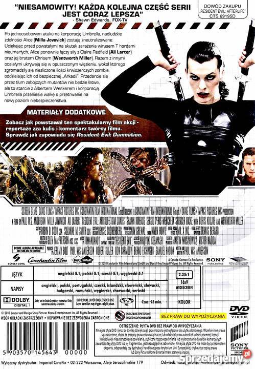 RESIDENT EVIL AFTERLIFE MILLA JOVOVICH horror Filmy Filmy