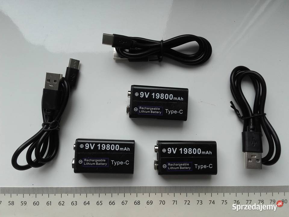Akumulator 6F22 9V z ładowaniem USBC LED Liion Bydgoszcz