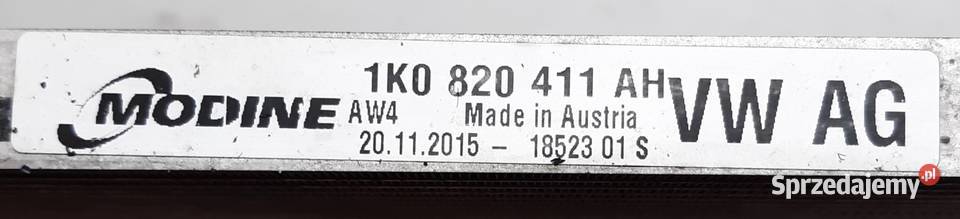 CHŁODNICA KLIMATYZACJI VW GOLF V 1K0820411AH dolnośląskie Mielęcin