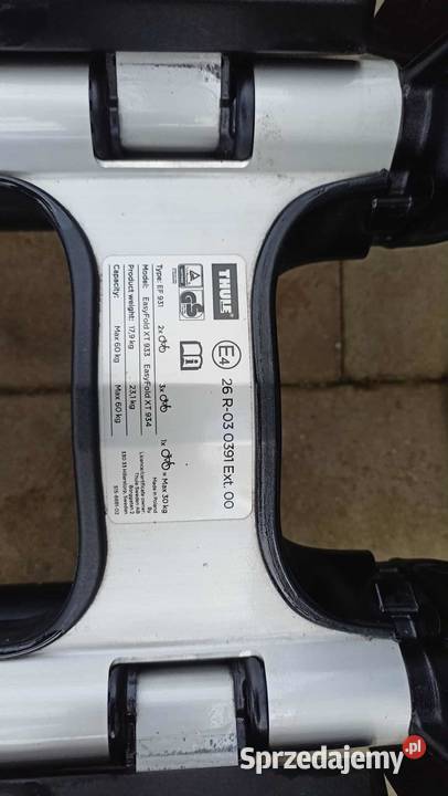 Bagażnik Thule EasyFold XT 933 na hak uchylny śląskie Rybarzowice sprzedam