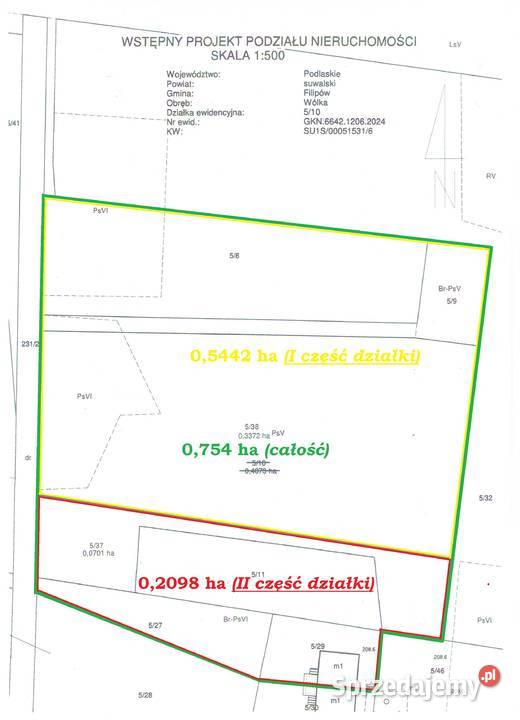 DZIAŁKA BUDOWLANA SIEDLISKO Z POTENCJAŁEM WÓLKA 7540m2 Wólka