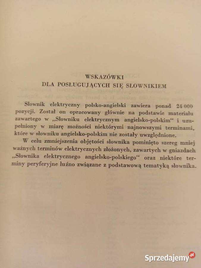 Słownik elektryczny polsko angielski NT 1962 Bielsko-Biała sprzedam