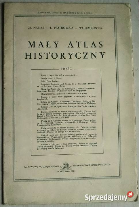 Mały Atlas Historyczny CzNanke LPiotrowicz WłS miękka Gliwice sprzedam