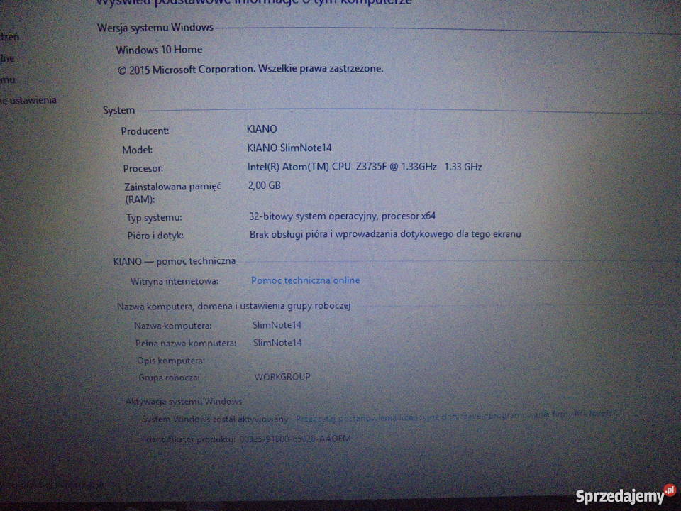 Notebook KIANO SlimNote 141 Biały Katowice