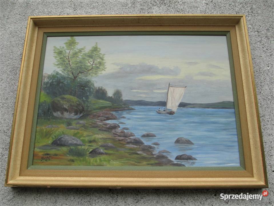 Obraz olejny Pejzaż z żaglówka Lublin