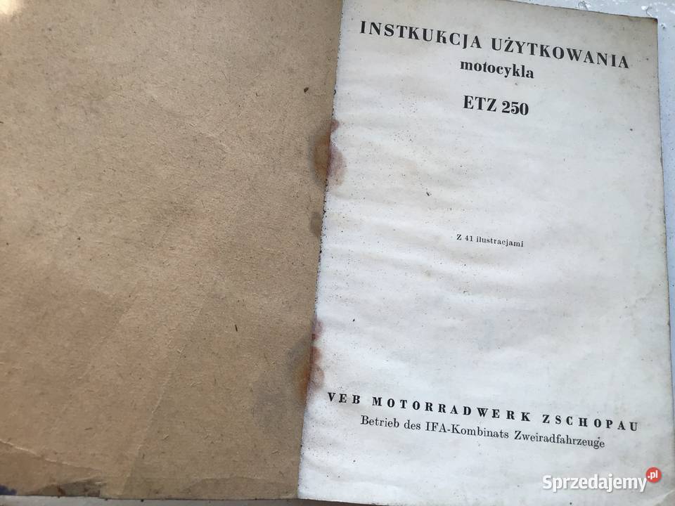 Instrukcja obsługi MZ ETZ 250 Skarżysko-Kamienna