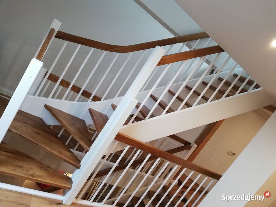 Schody drewniane jesionowe stopnie Wyposażenie wnętrz Szczecin sprzedam