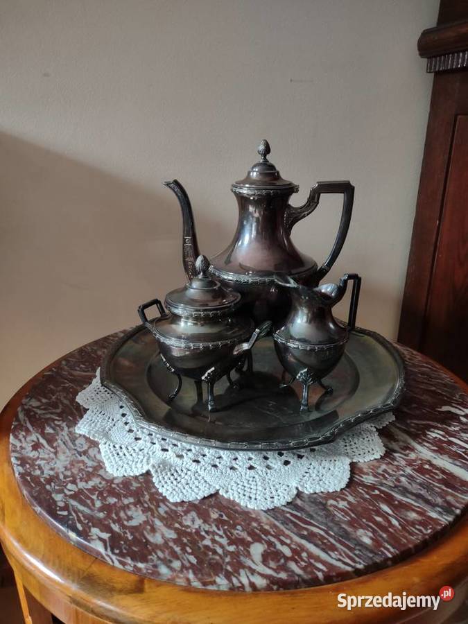 Garnitur Serwis Posrebrzany Wiskemann Belgia Gniezno