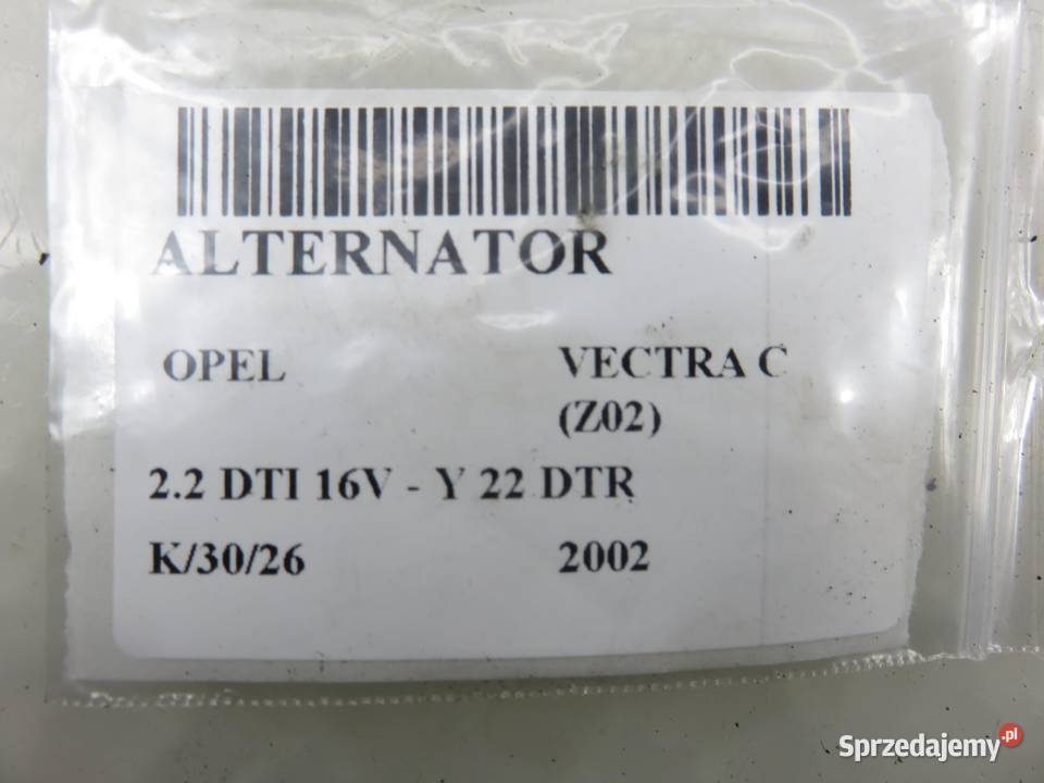 ALTERNATOR OPEL VECTRA C 22 DTI 16V 0124515080 osobowe Układ elektryczny silnika