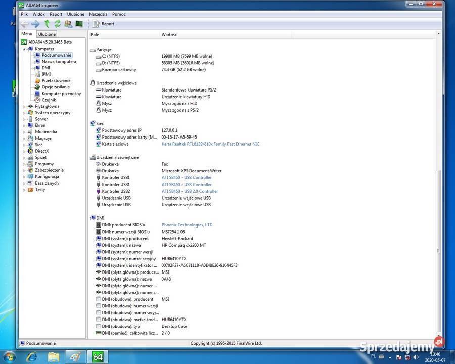HP komputer LCD LGCpu 2x300Hdd 80gbDvdRWGwaranj Włocławek