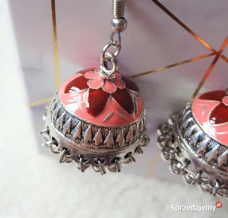 Nowe kolczyki indyjskie dzwonki srebrny kolor zachodniopomorskie Szczecin sprzedam