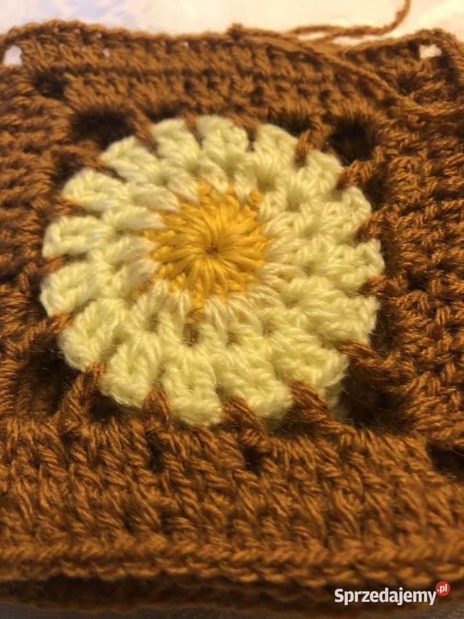 kwadrat Babuni sweter pled poduszka 9501050 Antyki, Sztuka, Kolekcje Zegrze