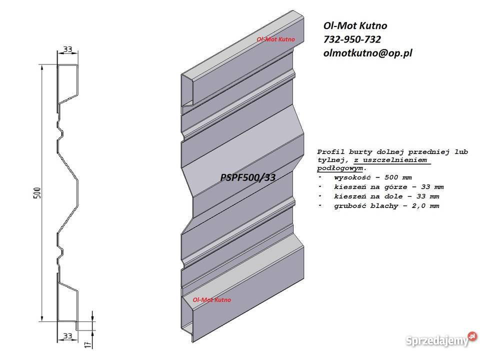 BURTA przyczepy wzór PRONAR burta wys 50 gr 20 Kutno sprzedam