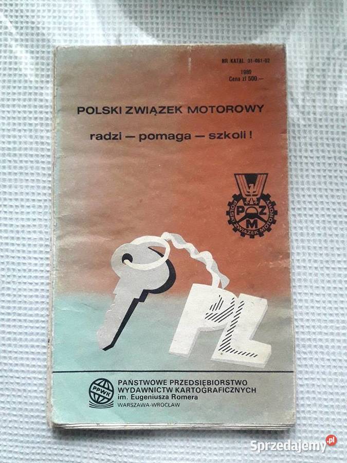 Mapa Polski samochodowa PZMot 1989 PRL 2 Mapy i przewodniki łódzkie Piotrków Trybunalski sprzedam