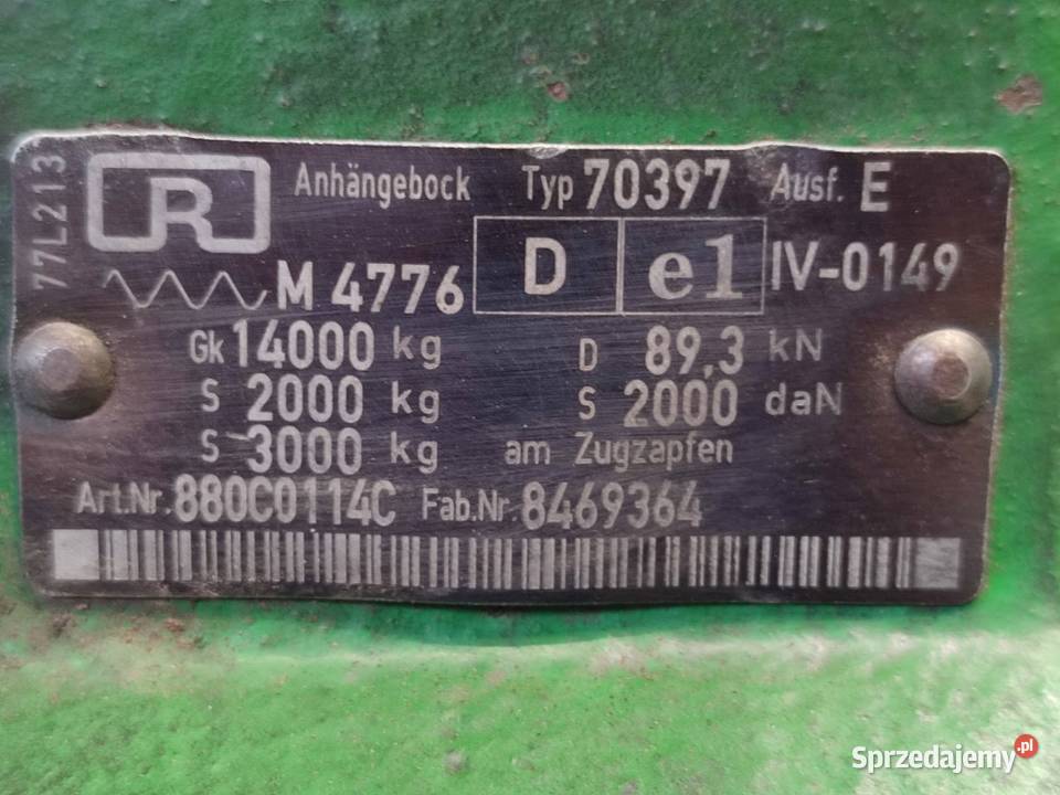 Konsola zaczepu Piton Fix 70397 John Deere 6155 sprzedam