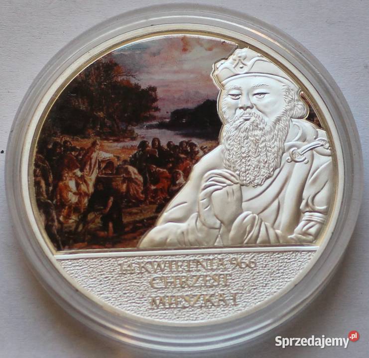 Medal Moneta Srebro Certyfikat Wałęsa Mieszko I Sosnowiec