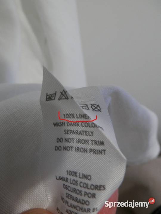 Koszula Lniana 100 Len Długa Biała Tunika Lekka Łomża