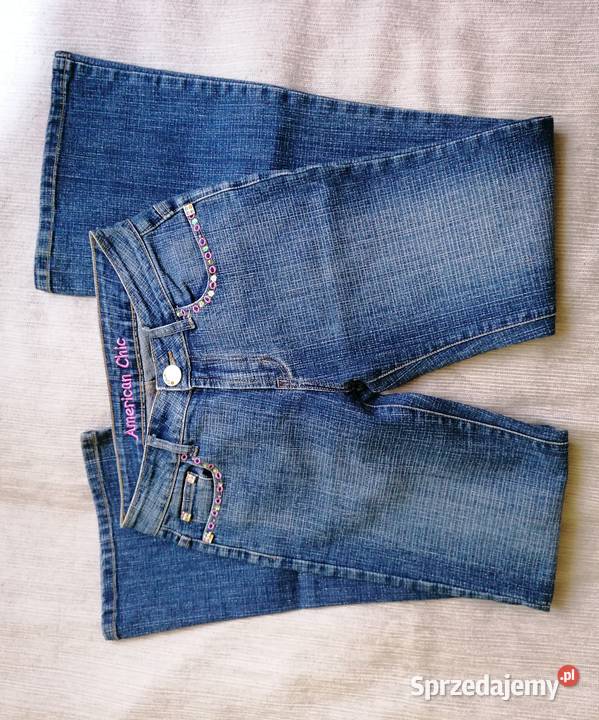 DAMSKIE SPODNIE JEANSOWE AMERICAN CHIC R29 niebieski Spodnie Łódź