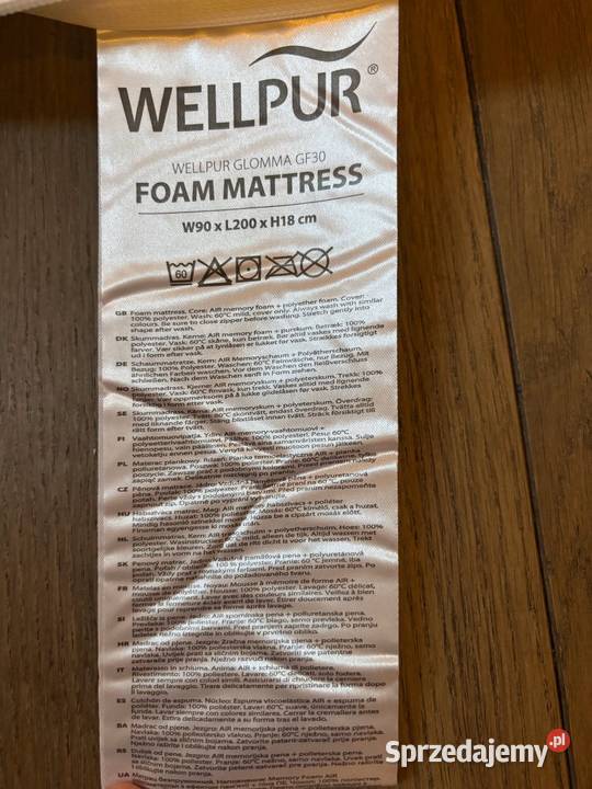 Materac WELLPUR Glomma GF30 90x200 nowy stan lubelskie Zamość