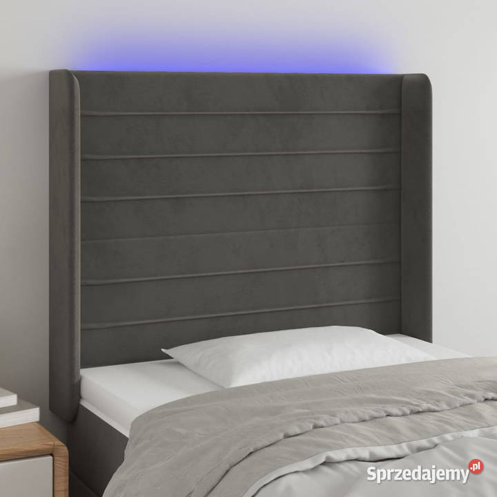 Zagłówek do łóżka z LED ciemnoszary 93x16x118128 mazowieckie