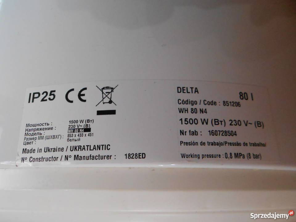 Bojler DELTA 80L śląskie