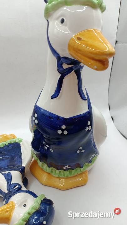 Figurki ceramiczne ptaki kaczki pojemnik i Zamość