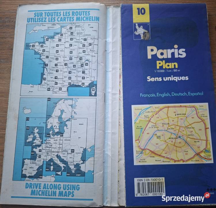 Paris Plan 110 000 12 Michelin wyd w 4 językach Mapy i przewodniki Kraków