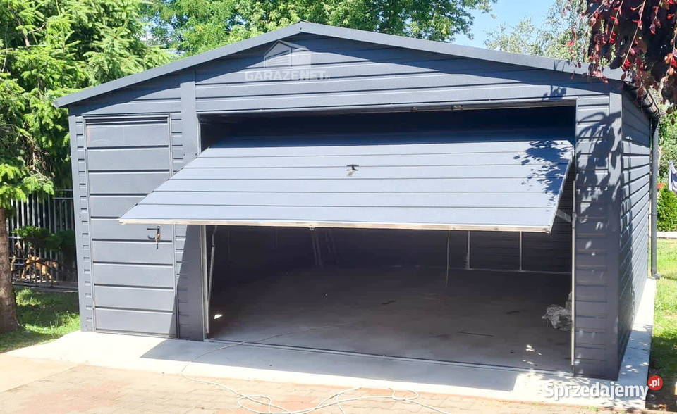 GARAŻ BLASZANY 4m x 5m BRAMA UCHYLNA DRZWI RYNNY Łapanów