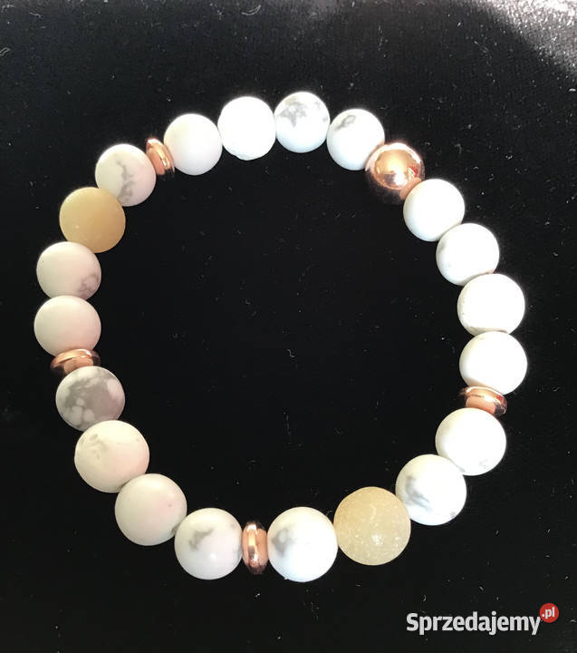 Bransoletka z białych turkusów Pozostałe Warszawa