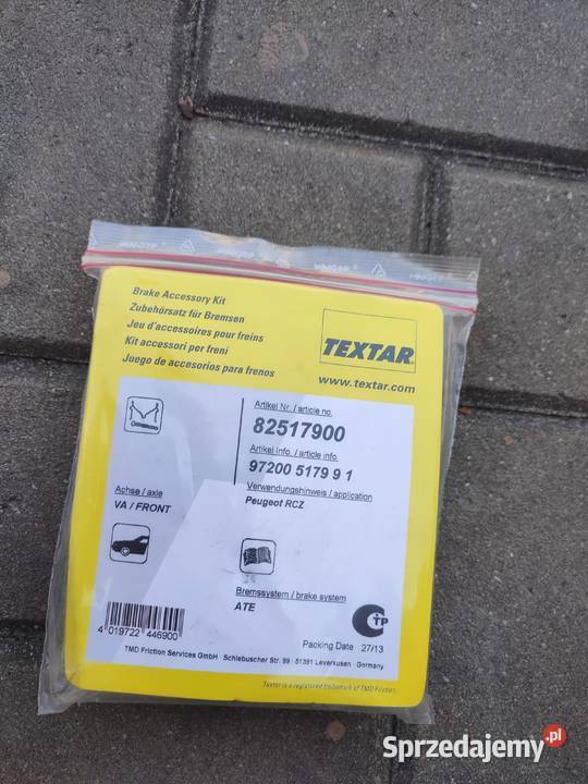 Zestaw dodatków naprawczy textar 82517900 Garwolin sprzedam