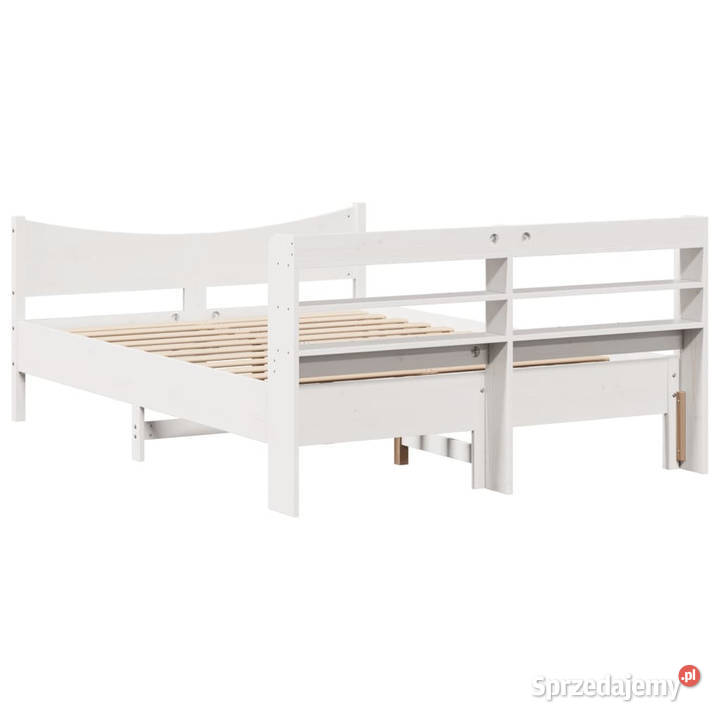 Rama łóżka z wezgłowiem biała lite drewno 82cm Warszawa sprzedam