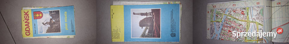 Unikatowy plan miasta Gdańska z 1989 oryginalna