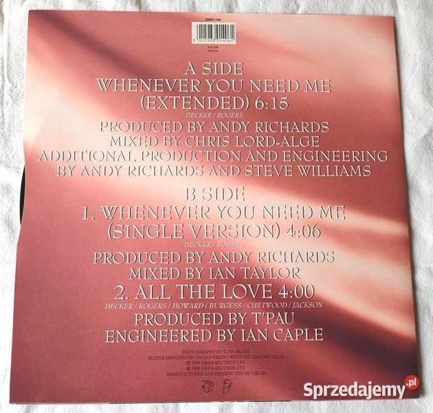 TPau Whenever You Need Me Maxi 12 LIMITED UK małopolskie Kraków