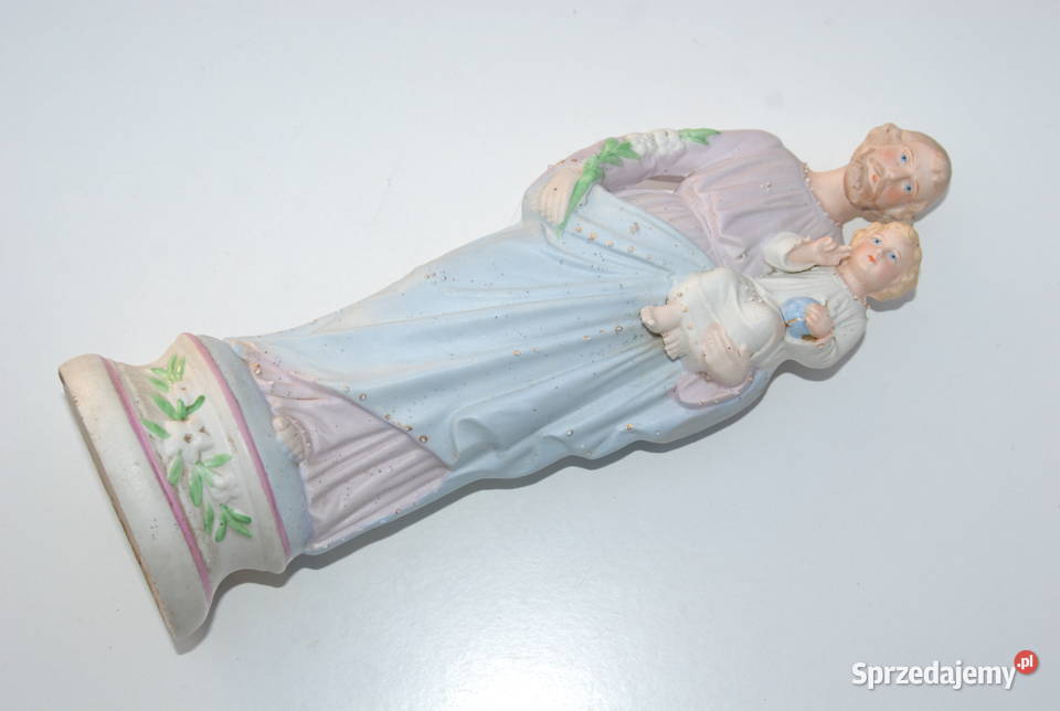 Stara figurka porcelanowa Świętego Józefa z Cieszyn