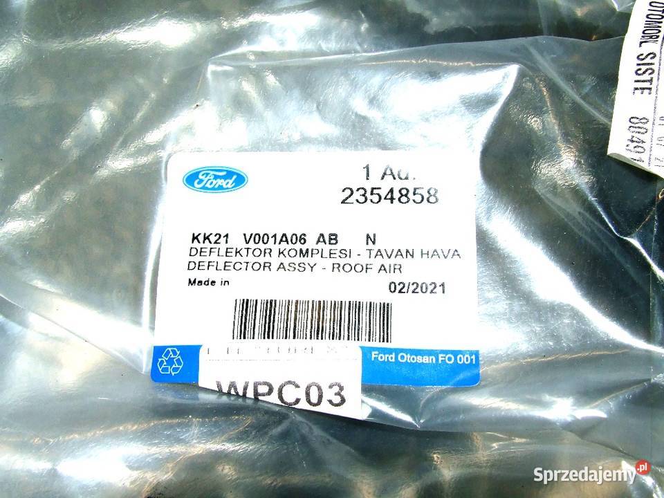 WLOT POWIETRZA DEFLEKTOR DOLNY FORD CUSTOM 2019 dostawcze Głogów