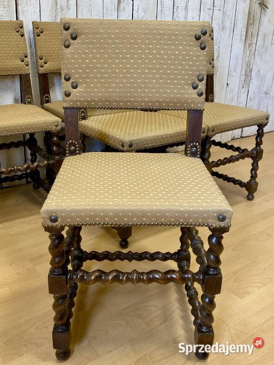 Zestaw 6 krzeseł renesansowych Francja antyk Warszawa