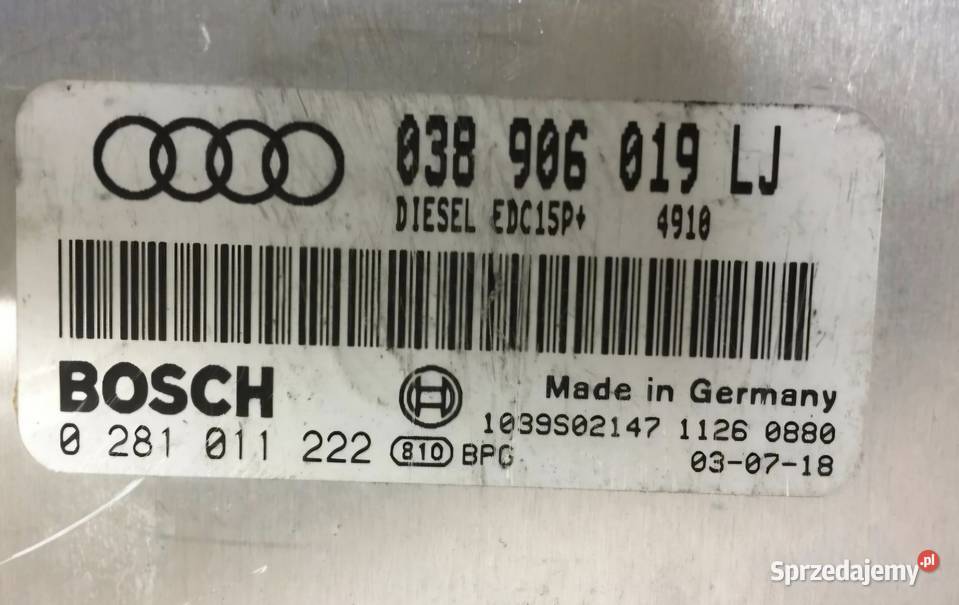 KOMPUTER STEROWNIK SILNIKA AUDI A4 B6 19 TDI AVF Działoszyce
