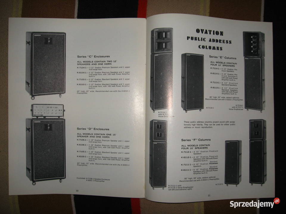 Ovation Amplifiers catalog manuals schematic Kępice sprzedam