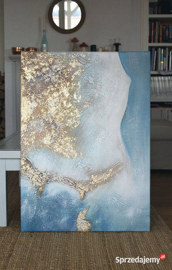 Nowoczesny obraz olejny Abstrakcja złoto Wrocław