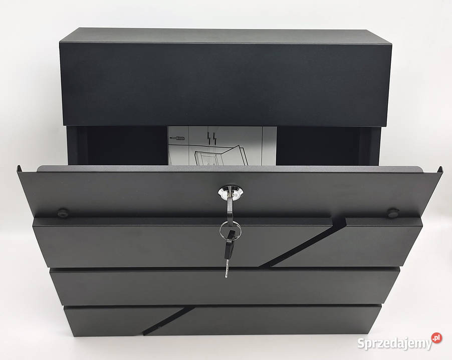 Skrzynka na listy z gazetnikiem czarna sprzedam