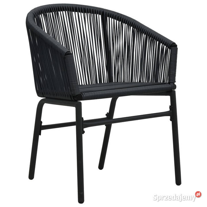 Krzesła ogrodowe 2 czarne rattan PE WM48135 Krzesła ogrodowe Warszawa