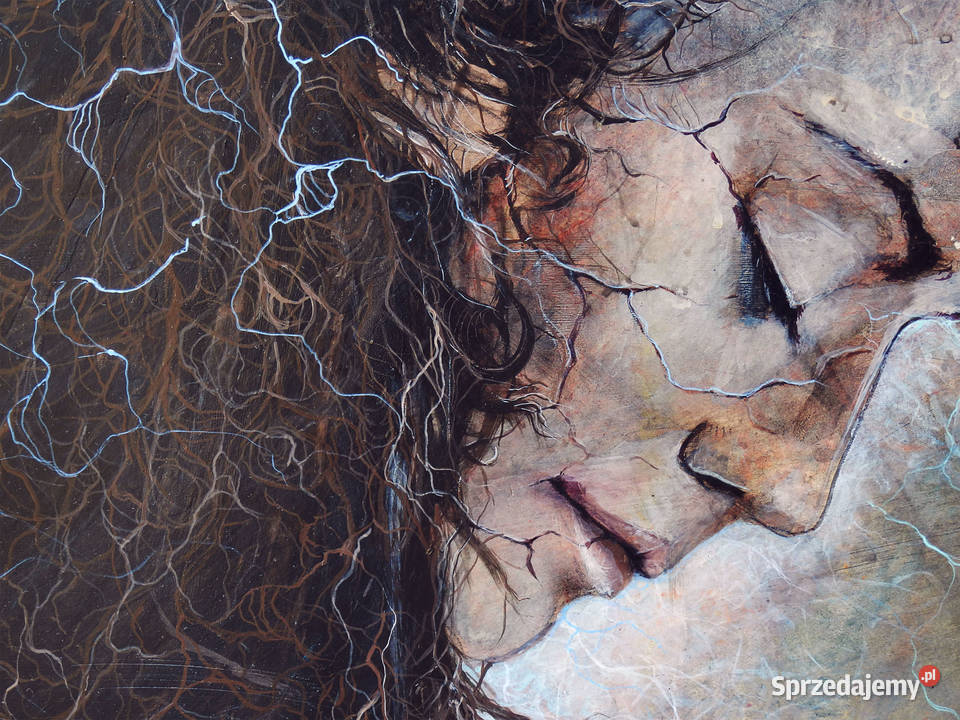 Akt fantasy obraz malowany na betonowym Bojanowo