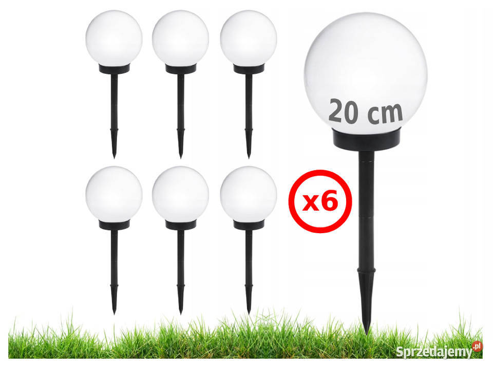 6 SZTUK Lampa solarna KULA 20 do ogrodu na taras Katowice