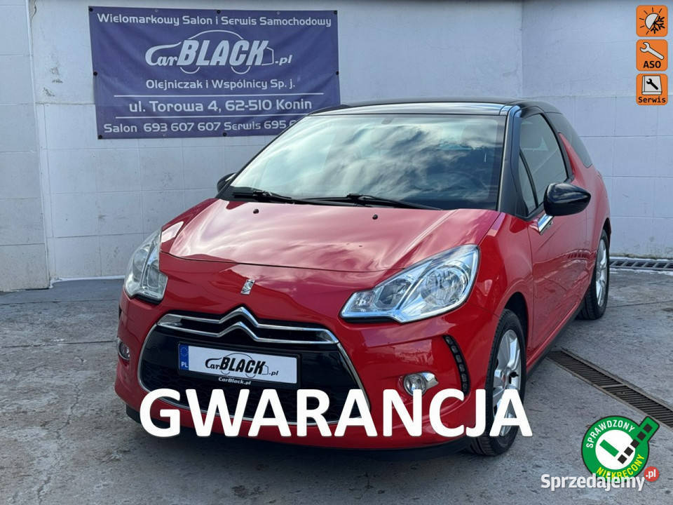 Citroen DS3 Pisemna Gwarancja 12 miesięcy elektryczne lusterka Konin sprzedam
