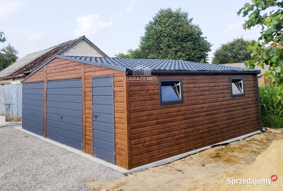 GARAŻ BLASZANY 8m x 7m DWUSPAD 2xBRAMA DRZWI Domki narzędziowe małopolskie Łapanów